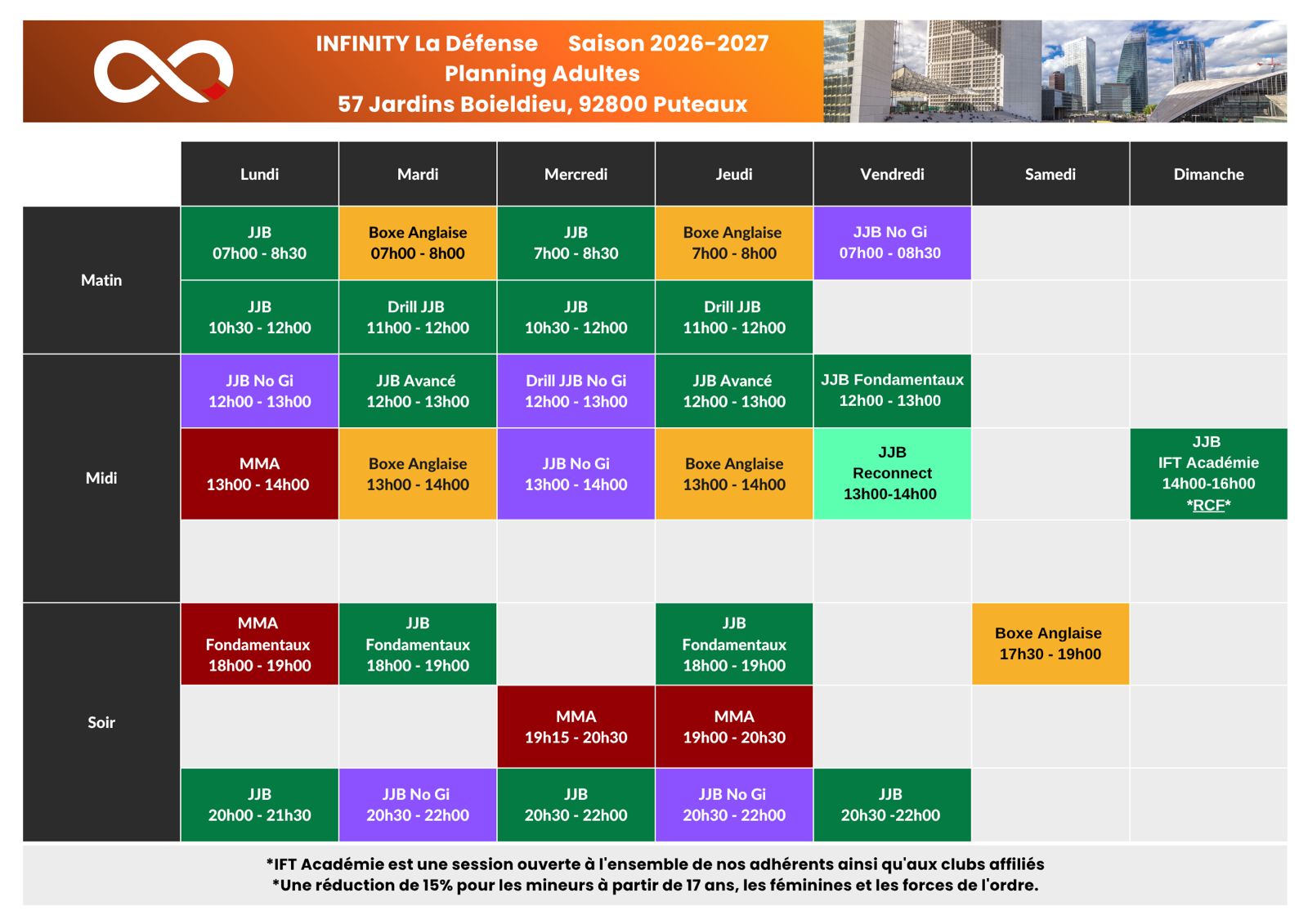 Planning adultes La Défense