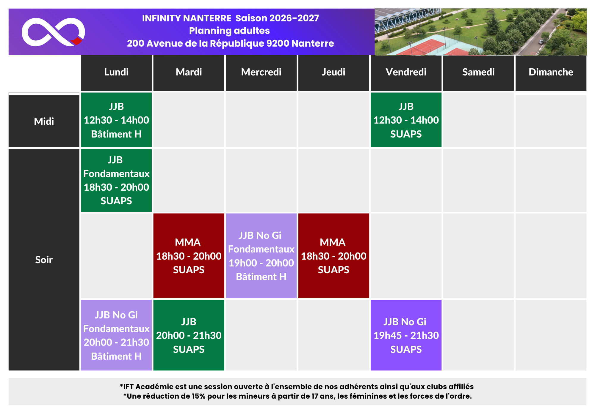 Planning Nanterre (dès 17 ans)